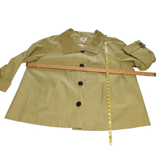 Gallery Womens Swing A-Line Coat Chartreuse 3X lined Button winter - Picture 8 of 13
